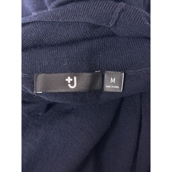 Jil Sander x Uniqlo Sweater Medium Mens 100% Wool Navy Blue Turtleneck - Picture 7 of 8